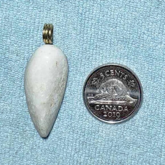 Hand Carved Milky Quarts Pendant - Picture 1 of 1